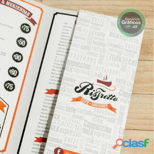 Menu Impreso Con Diseño Personalizado