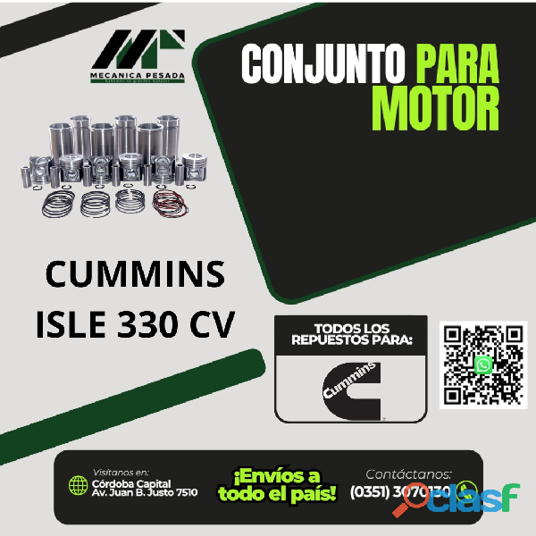 CONJUNTO PARA MOTOR CUMMINS ISLE 330 CV